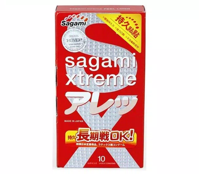 Bao cao su gai Sagami Xtreme Feel Long từ Nhật Bản (Ảnh: Internet).