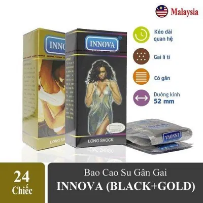 Bao cao su gai Innova có 2 loại là vàng và đen (Ảnh: Internet). Bao cao su gai Innova có 2 loại là vàng và đen (Ảnh: Internet).