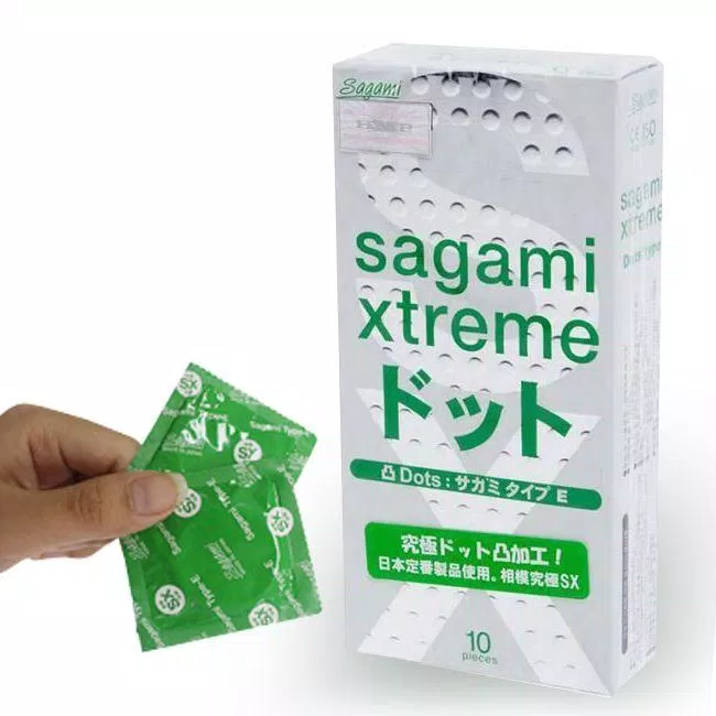 Bao cao su gai Sagami Xtreme White từ Nhật Bản (Ảnh: Internet).