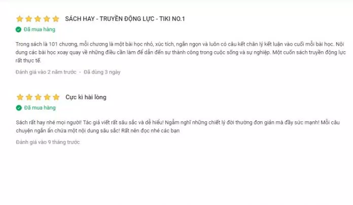 BÌnh luận tích cực từ độc giả sau khi đọc sách (Nguồn: BlogAnChoi).
