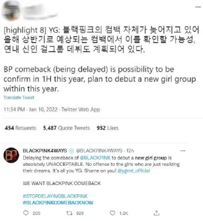 Có tin đồn YG trì hoãn sự trở lại của BLACKPINK để ra mắt nhóm nhạc mới. (Ảnh: Internet)