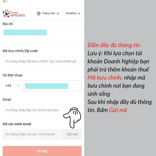 Các bước đăng ký kiếm tiền từ Shopee Affiliate dành cho KOL (Nguồn: BlogAnChoi). Các bước đăng ký kiếm tiền từ Shopee Affiliate dành cho KOL (Nguồn: BlogAnChoi).