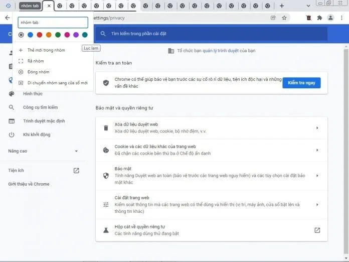 Đặt tên và chọn màu cho nhóm tab (Ảnh: BlogAnChoi). Đặt tên và chọn màu cho nhóm tab (Ảnh: BlogAnChoi).