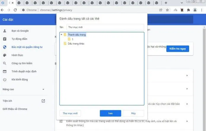 Đặt tên cho nhóm tab và chọn thư mục để lưu (Ảnh: BlogAnChoi). Đặt tên cho nhóm tab và chọn thư mục để lưu (Ảnh: BlogAnChoi).