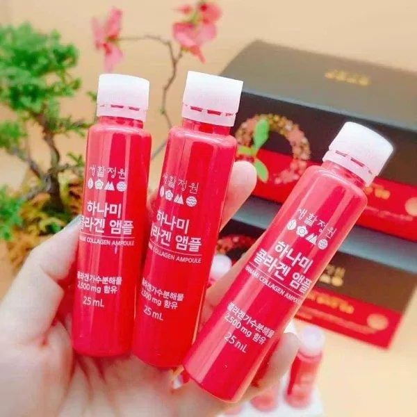 Collagen Hàn Hanami Collagen Ampoule chắc chắn sẽ là một sản phẩm không thể thiếu cho các nàng thích chăm sóc sức khỏe bản thân (Nguồn: Internet)