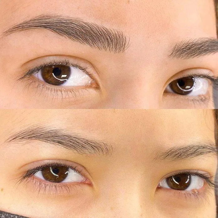 Trước và sau khi điêu khắc chân mày 3D (ảnh: internet) Trước và sau khi điêu khắc chân mày 3D (ảnh: internet)