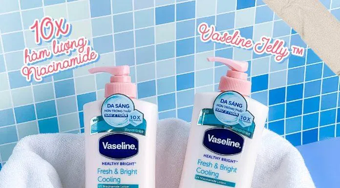 Gel dưỡng thể dưỡng sáng da mát lạnh Vaseline Healthy Bright Fresh & Bright Cooling UV Niacinamide Lotion