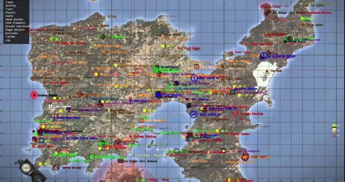 Bản đồ trong game Arma 3 (Ảnh: Internet).