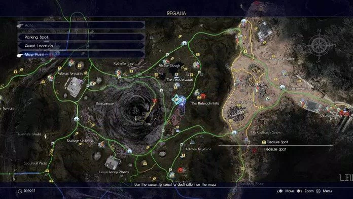 Bản đồ game Final Fantasy XV (Ảnh: Web). Bản đồ game Final Fantasy XV (Ảnh: Web).