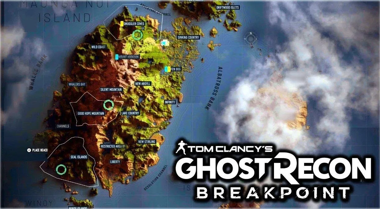 Bản đồ của game Ghost Recon Breakpoint (Ảnh: Internet). Bản đồ của game Ghost Recon Breakpoint (Ảnh: Internet).