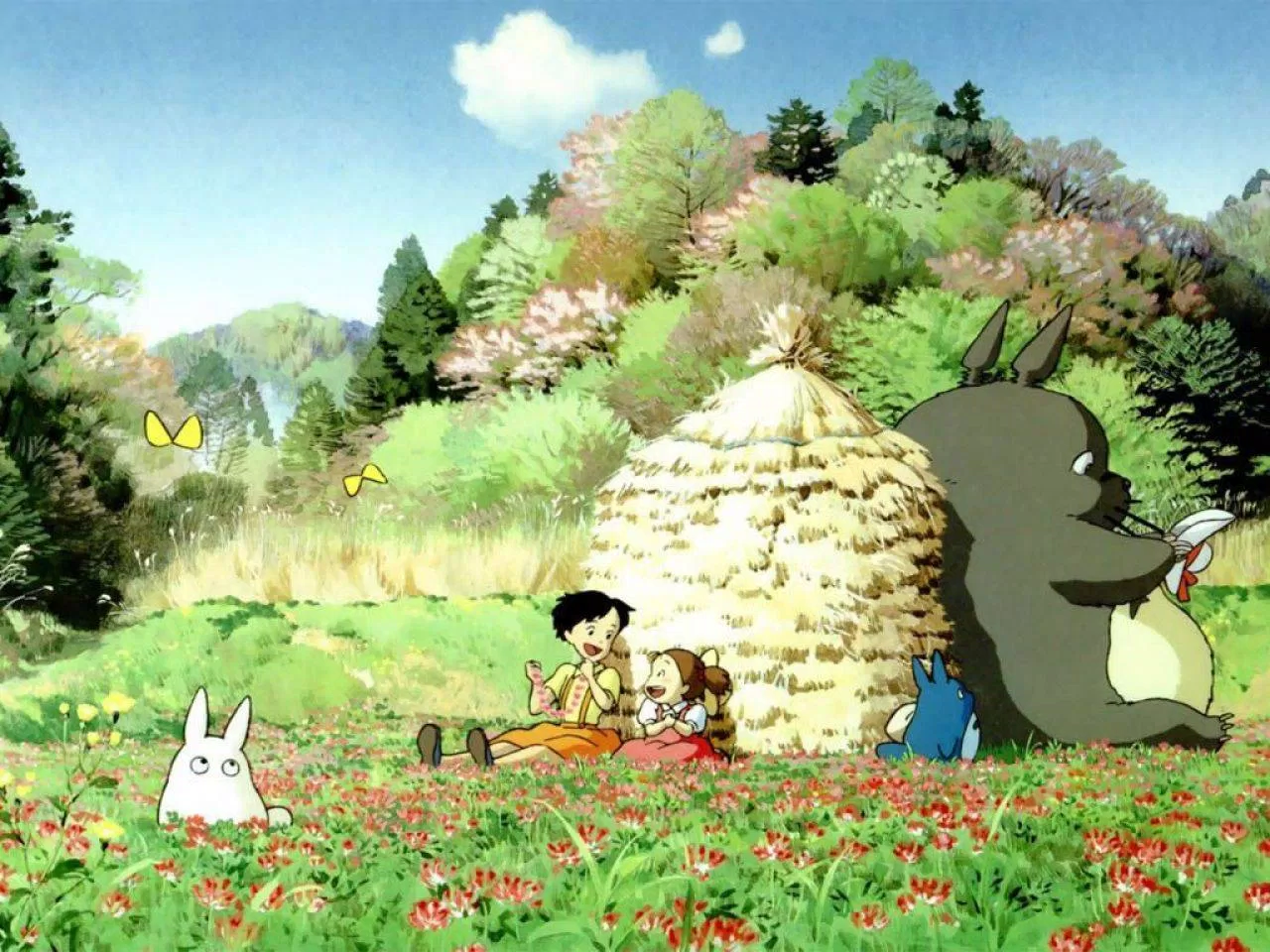 Tình bạn đẹp giữa Satsuki, Mei và Totoro (Nguồn ảnh: Internet).