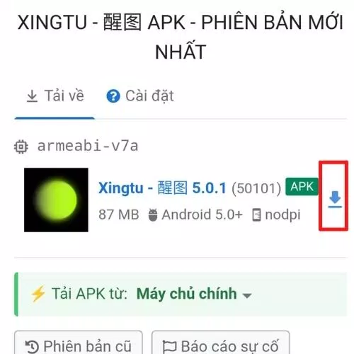 Bấm vào hình mũi tên để tải app Xingtu cho Android (Nguồn: BlogAnChoi).