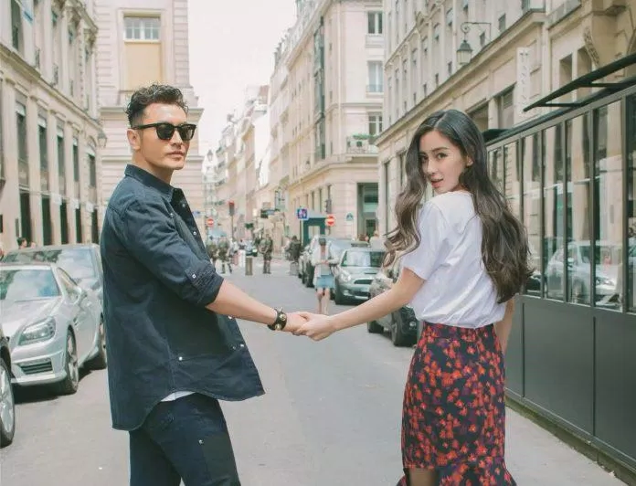 Tin đồn yêu nhau từ 2009 nhưng đến 2014 Huỳnh Hiểu Minh và Angelababy mới công khai. (ảnh: Internet)
