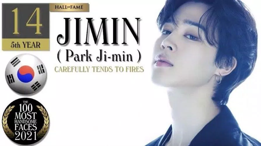 Jimin (BTS) nam thần tượng K-Pop trong danh sách 100 gương mặt đẹp trai nhất năm 2021. (Nguồn: Internet)