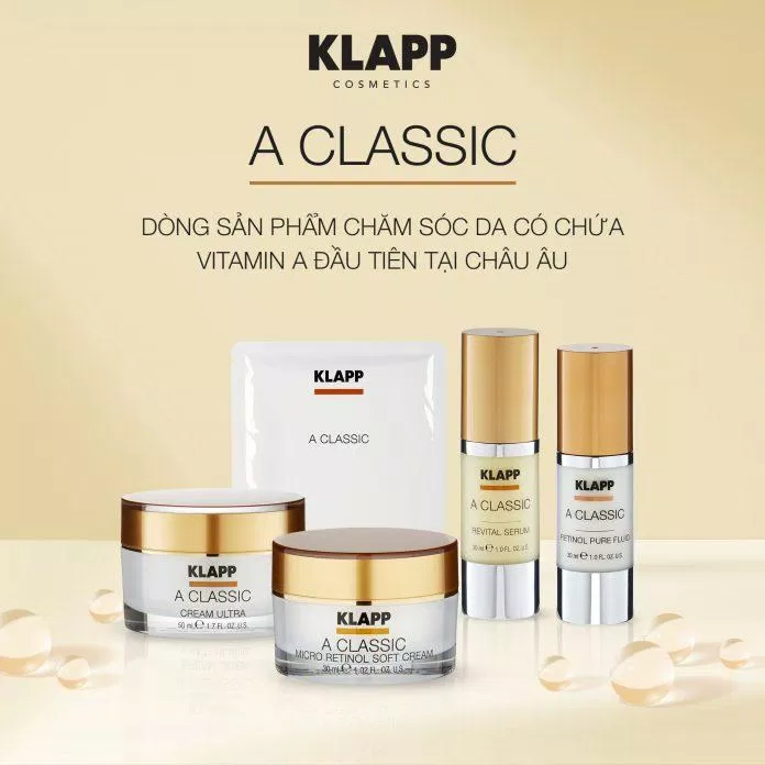 KLAPP là thương hiệu mỹ phẩm cao cấp đến từ Đức đi đầu trong tiên phong làm đẹp da với vitamin A tại Châu Âu (Nguồn: internet)