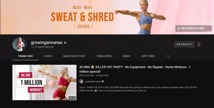 Kênh YouTube Growingannanas (Nguồn: YouTube) Kênh YouTube Growingannanas (Nguồn: YouTube)