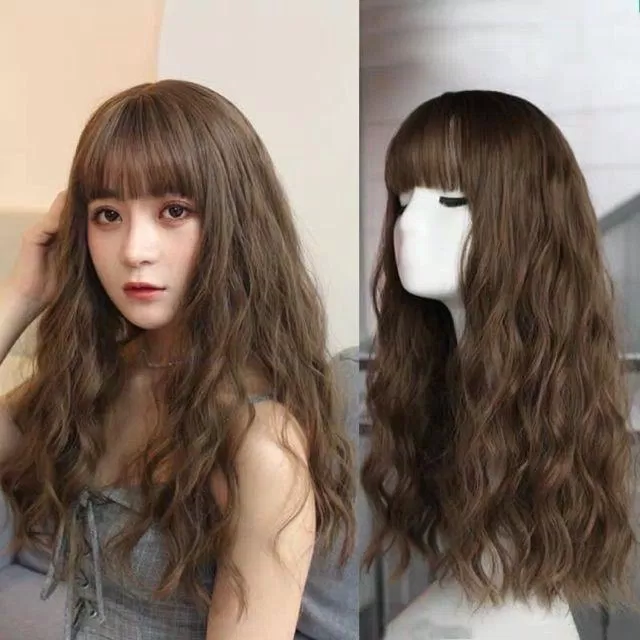 Kiểu tóc giả nữ đẹp dài xoăn sóng nước (ảnh: internet)