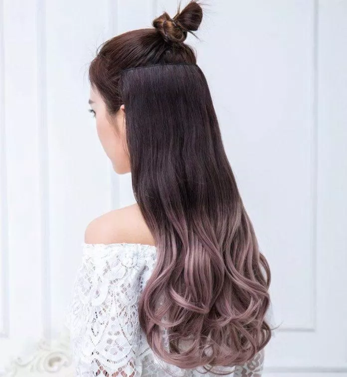 Tóc kẹp giả nhuộm màu ombre (ảnh: internet) Tóc kẹp giả nhuộm màu ombre (ảnh: internet)