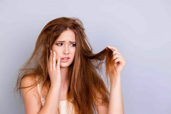 Tóc bị cháy và phai màu do nắng (ảnh: internet) Tóc bị cháy và phai màu do nắng (ảnh: internet)