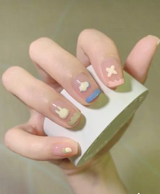 Mẫu nail họa tiết đáng yêu (ảnh: internet)