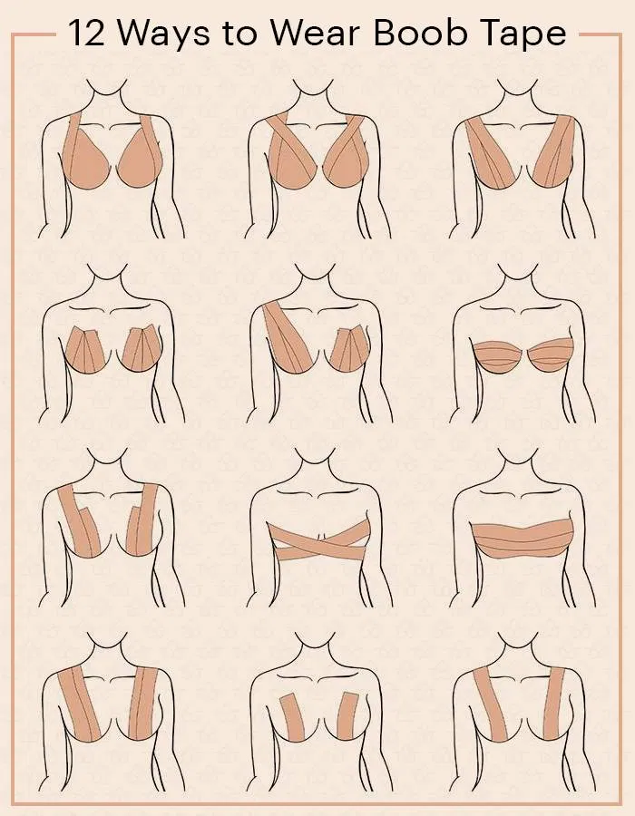 Gợi ý khi sử dụng băng dính dán ngực dành cho từng loại trang phục khác nhau ( Ảnh: Internet)