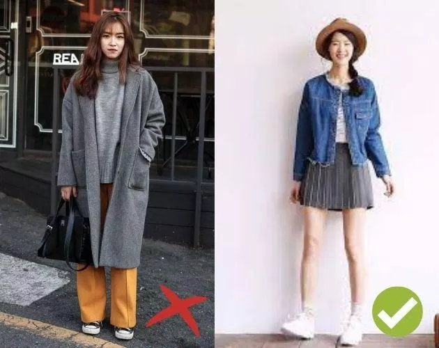Người có dáng người thấp nên chọn áo khoác ngắn thay cho áo khoác dài ( Nguồn ảnh: Internet)