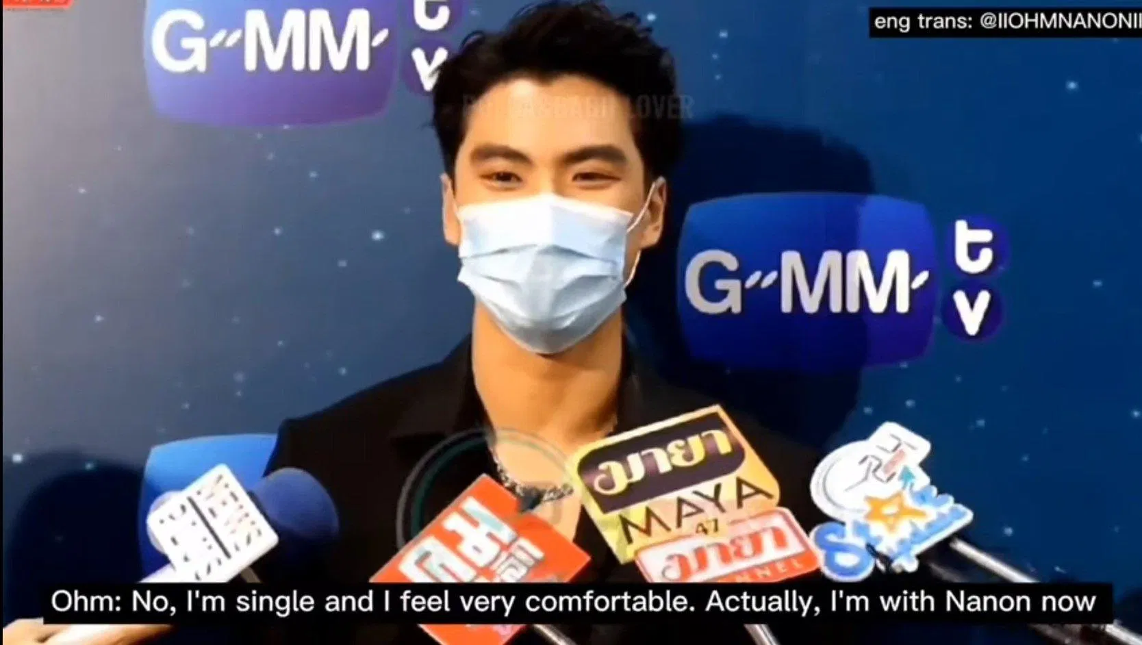 Ohm Pawat mới trả lời phỏng vấn rằng mình còn độc thân và "đang có Nanon". (Ảnh: Internet)
