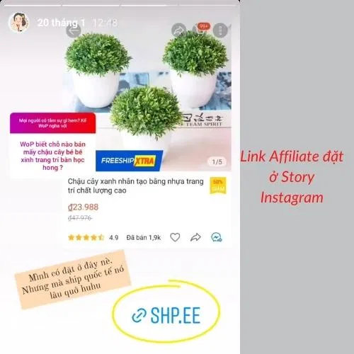 Rải link Shopee Affiliate trên nền tảng Instagram (Nguồn: BlogAnChoi). Rải link Shopee Affiliate trên nền tảng Instagram (Nguồn: BlogAnChoi).