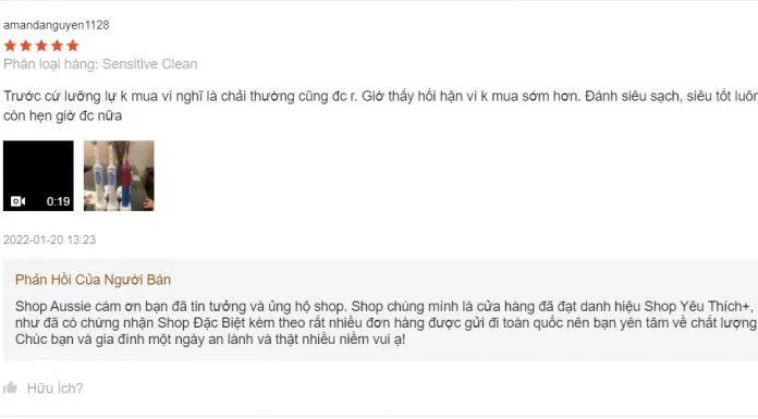 Đánh giá của người dùng khi sử dụng bàn chải điện Oral B (Nguồn: Internet)