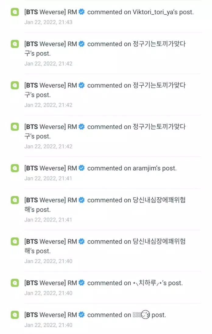 RM bão comment Weverse (Ảnh: Weverse) RM bão comment Weverse (Ảnh: Weverse)