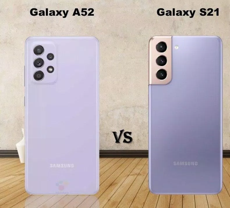 Mặt sau của điện thoại A52 và S21 (Ảnh: Internet). Mặt sau của điện thoại A52 và S21 (Ảnh: Internet).