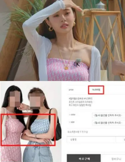 Chiếc áo màu hồng sử dụng họa tiết Dior nhưng không phải hàng thật (Nguồn: Internet) Chiếc áo màu hồng sử dụng họa tiết Dior nhưng không phải hàng thật (Nguồn: Internet)