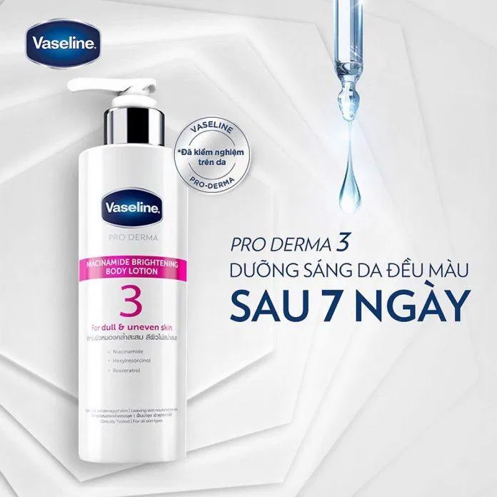 Sữa dưỡng thể Vaseline với hiệu quả dưỡng sáng đều màu hiệu quả (Nguồn: Internet) Sữa dưỡng thể Vaseline với hiệu quả dưỡng sáng đều màu hiệu quả (Nguồn: Internet)