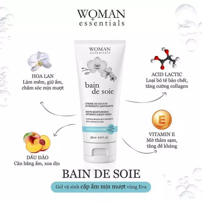 Thành phần Gel vệ sinh dưỡng ẩm vùng kín Woman Essentials Bain De Soie
