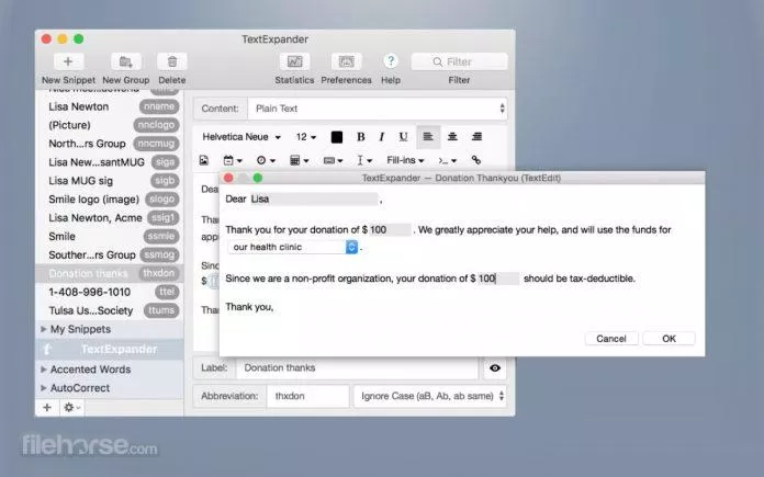 TextExpander giúp tạo mẫu cho email (Ảnh: Internet).