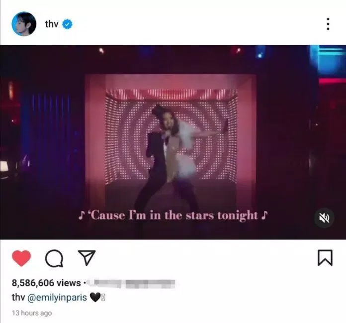 V cũng chia sẻ video trình diễn trên trang Instagram cá nhân của mình (Nguồn: Internet) V cũng chia sẻ video trình diễn trên trang Instagram cá nhân của mình (Nguồn: Internet)