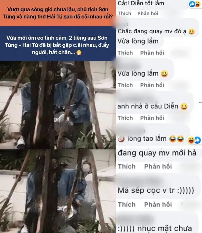 Sơn Tùng "nựng yêu" Hải Tú trước cổng biệt thự (Ảnh: Internet) Sơn Tùng "nựng yêu" Hải Tú trước cổng biệt thự (Ảnh: Internet)