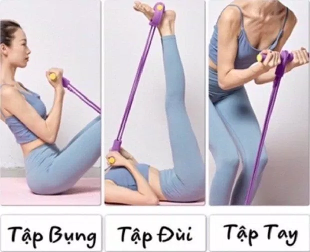 Dây cao su có thể tập được rất nhiều động tác đa dạng (Ảnh: Internet). Dây cao su có thể tập được rất nhiều động tác đa dạng (Ảnh: Internet).