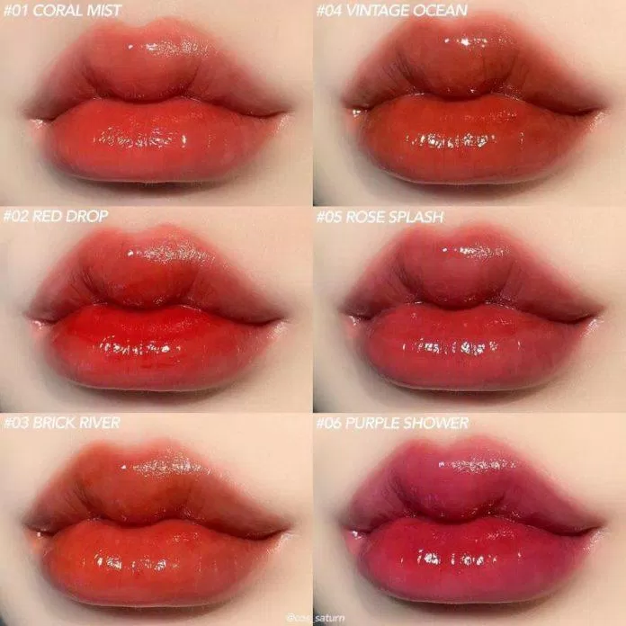 Bảng màu vô cùng dịu dàng, dễ sử dụng của Romand Glasting Water Tint (Nguồn: internet)