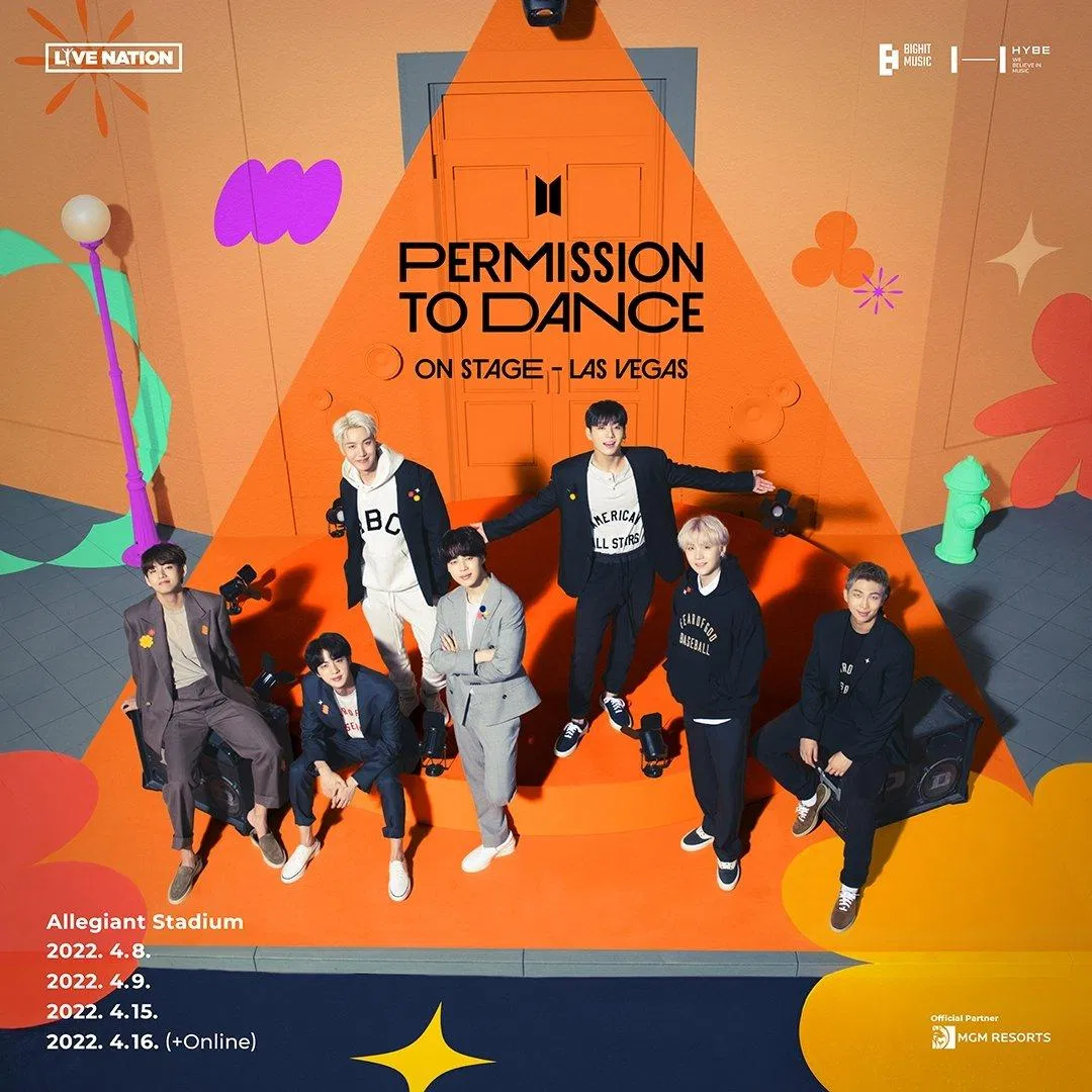 Poster cho 4 đêm concert vào tháng 4 của BTS tại Las Vegas (Nguồn: Internet)
