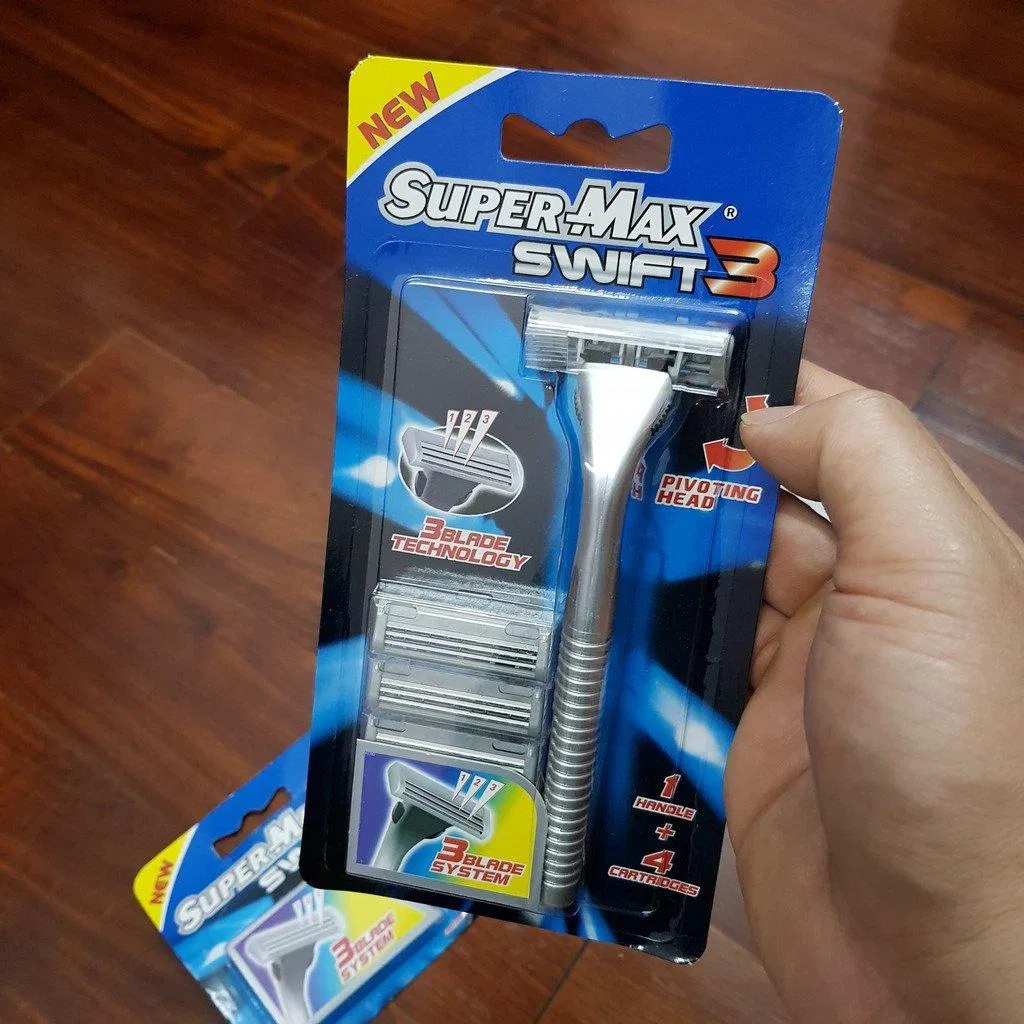 Dao cạo râu 3 lưỡi Super-Max Swift 3 AT282 chất lượng đến từ công ty Super-Max (ảnh: internet) Dao cạo râu 3 lưỡi Super-Max Swift 3 AT282 chất lượng đến từ công ty Super-Max (ảnh: internet)