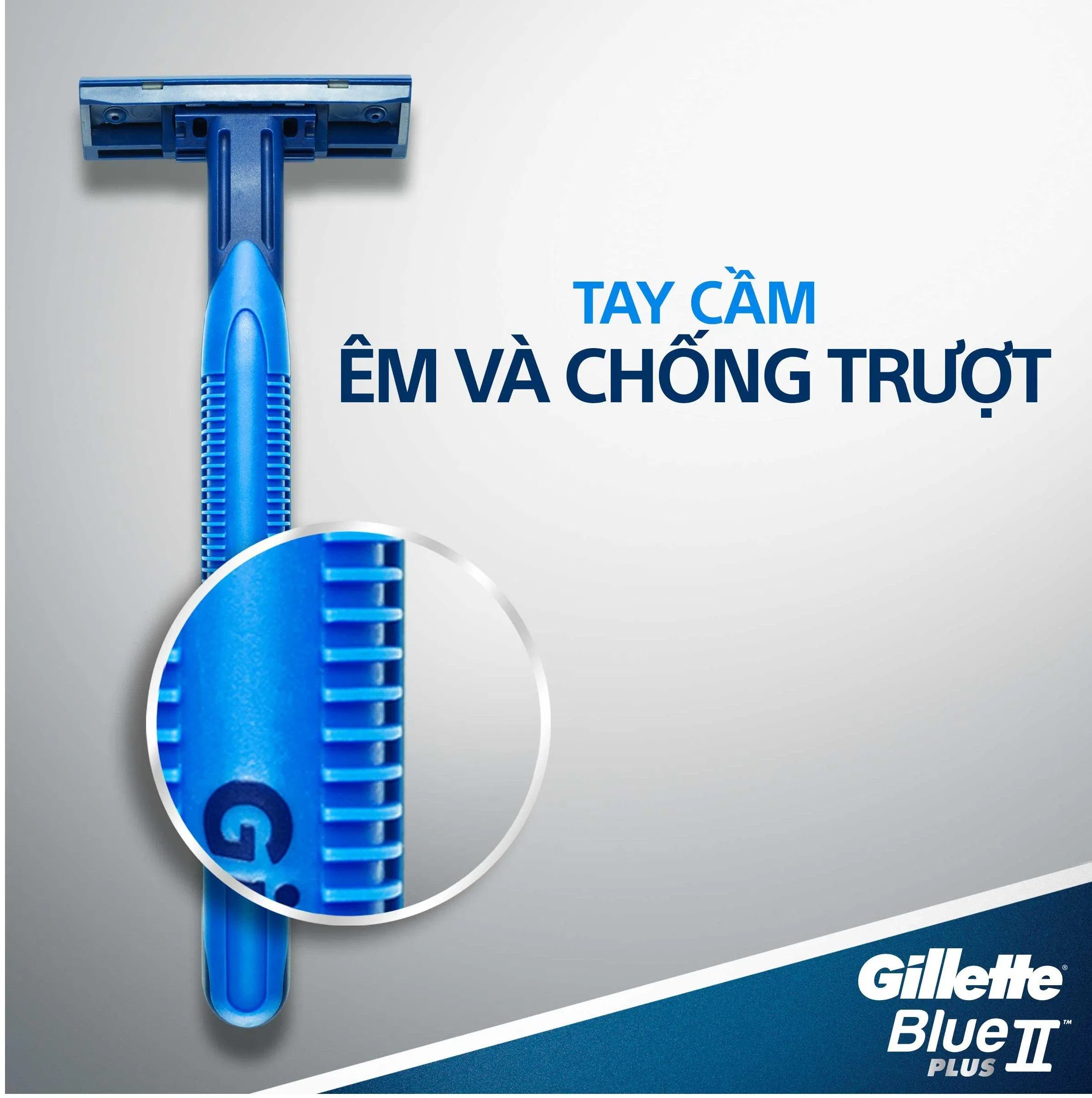 Tay cầm của dao cạo râu Gillette được thiết kế chống trượt, cầm êm tay (ảnh: intenet) Tay cầm của dao cạo râu Gillette được thiết kế chống trượt, cầm êm tay (ảnh: intenet)