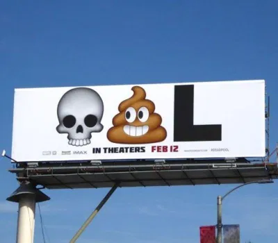 Skull-Poop-L? Bạn có đoán ra những emoji này tượng trưng cho chữ gì không? Chính xác là “Deadpool” đó! (Nguồn: Internet). Skull-Poop-L? Bạn có đoán ra những emoji này tượng trưng cho chữ gì không? Chính xác là “Deadpool” đó! (Nguồn: Internet).