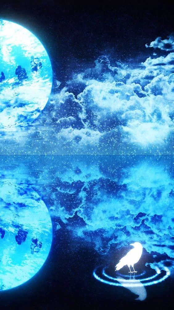 Hình nền điện thoại thiên hà xanh huyền ảo (Ảnh: Internet)