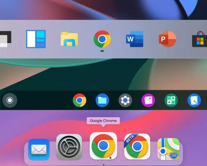 Logo của Chrome trên các hệ điều hành khác nhau (Ảnh: Internet).