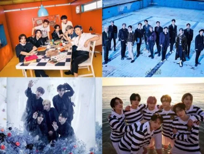 Ngoài BTS thì bộ ba SEVENTEEN - TXT - ENHYPEN đều đang hoạt động hiệu quả với các thành tích trải dài từ Hàn đến quốc tế (Nguồn: Internet)