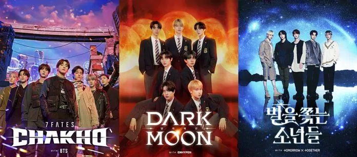 3 bộ webtoon đã được ra mắt của nhà HYBE (Nguồn: Internet) 3 bộ webtoon đã được ra mắt của nhà HYBE (Nguồn: Internet)