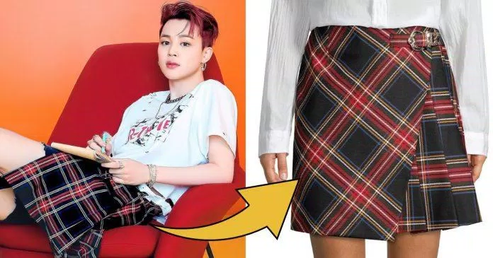 Jimin đã gây sóng gió không nhỏ khi dũng cảm mặc chiếc váy kẻ sọc dành cho phái nữ trong bộ ảnh của mình (Nguồn: Internet) Jimin đã gây sóng gió không nhỏ khi dũng cảm mặc chiếc váy kẻ sọc dành cho phái nữ trong bộ ảnh của mình (Nguồn: Internet)
