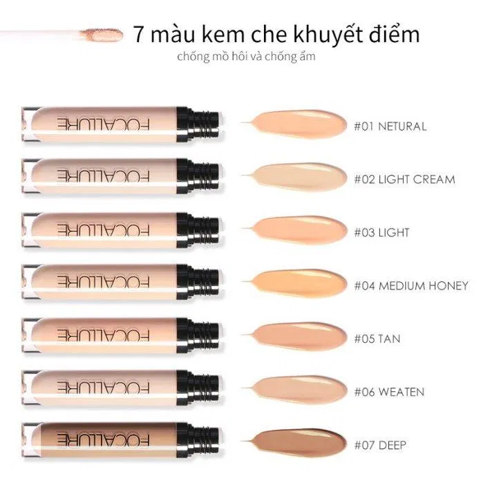 Kem che khuyết điểm 7 màu lâu trôi Focallure ( nguồn: internet )