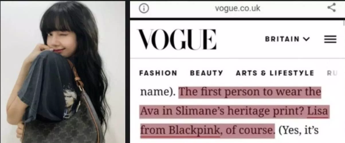 Lisa là người đầu tiên được khoác lên chiếc túi Ava của Slimane (Nguồn: Internet)